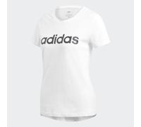 T-shirt adidas Essentials Linear manica corta bianco logo nero donna - S