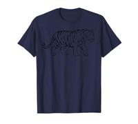 T-Shirt estetica One Line Tiger Drawing per Gli Amanti degli Animali Maglietta