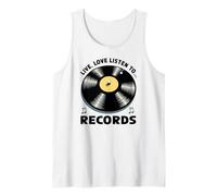 T-Shirt estetica Vintage per Amanti della Musica con Dischi in Vinile retrò Canotta