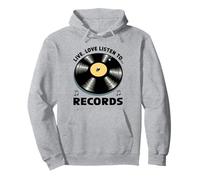 T-Shirt estetica Vintage per Amanti della Musica con Dischi in Vinile retrò Felpa con Cappuccio