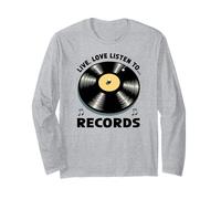 T-Shirt estetica Vintage per Amanti della Musica con Dischi in Vinile retrò Maglia a Manica