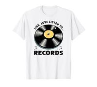 T-Shirt estetica Vintage per Amanti della Musica con Dischi in Vinile retrò Maglietta
