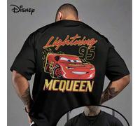 T-shirt estiva Disney Cars McQueen Style + logo n. 95, realizzata in puro cotone, con design monopezzo e tessuto in puro cotone confortevole e traspirante. Perfetta per gli amanti Disney e le coppie d