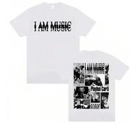 T-shirt estiva unisex da uomo con scollo a O, di moda da strada, con stampa "I AM MUSIC" in stile gothic hip hop L,M,S,XL,XXL,XXXLRitrattoCotone