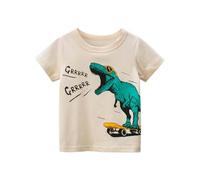 T-shirt estive 2027 per ragazzi per attività all'aria aperta T-shirt comode a maniche corte con grafica per bambini e bambini da 1 a 9 anni., beige., 2-3 Anni
