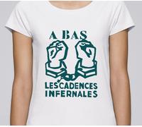 T-SHIRT F SERIGRAFATA A BAS LES CADENCES INFERNALES poster MAGGIO 68 maggio 1968