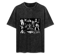 T-Shirt Fashion Short Sleeve Elvis Preseley Round Neck, Short Sleeve Cotton T-Shirt Black S