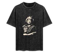T-Shirt Fashion Short Sleeve Merle Haggard Round Neck, Short Sleeve Cotton T-Shirt Black XL
