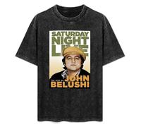T-Shirt Fashion Short Sleeve Saturday Night Live John Belushi Round Neck, Short Sleeve Cotton T-Shirt Black XL