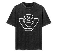 T-Shirt Fashion Short Sleeve Scania v8 I Truck I Transporter I Bus I Fun I Contradictions Girlie Round Neck, Short Sleeve Cotton T-Shirt Black M