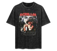 T-Shirt Fashion Short Sleeve Scream Don't Answer The Phone Round Neck, Short Sleeve Cotton T-Shirt Black L