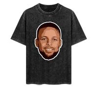 T-Shirt Fashion Short Sleeve Stephen Curry Round Neck, Short Sleeve Cotton T-Shirt Black XXL