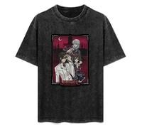 T-Shirt Fashion Short Sleeve Vampire Knight Volume Round Neck, Short Sleeve Cotton T-Shirt Black L