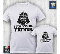 T-shirt Father Daddy Papà Bimbo STAR WARS DART FENER ULTIMO JEDI Festa del Papà