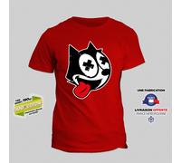 T-Shirt Felix The Dead Cat Il Gatto 100% Cotone Geek Retrò Divertimento Kitsch