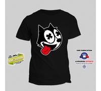 T-Shirt Felix The Dead Cat Il Gatto 100% Cotone Geek Retrò Divertimento Kitsch