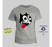 T-Shirt Felix The Dead Cat Il Gatto 100% Cotone Geek Retrò Divertimento Kitsch