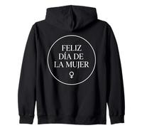 T-Shirt Feliz Día de la Mujer Minimalista Felpa con Cappuccio