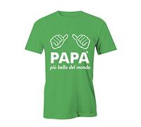 T-Shirt Festa del papà papà più Bello del Mondo - Magliette Simpatiche e Divertenti - Idea Regalo