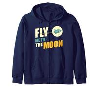 T-Shirt Fly Me To The Moon Felpa con Cappuccio