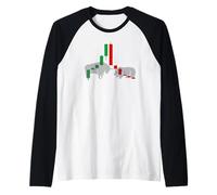 T-Shirt Forex Trading Azioni Mercato Candlesticks Maglia con Maniche Raglan