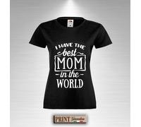T-Shirt frasi divertenti ho la mamma migliore mondo elegante estate moda slim