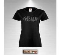 T-Shirt frasi hello ciao semplice elegante estate moda mare slim font uomo donna