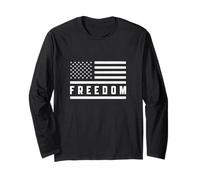 T-Shirt Freedom USA Flag Stile Grafico libertà patriottica Maglia a Manica