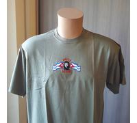 T-shirt FRUIT OF THE LOOM ricamata CHE GUEVARA 100% COTONE verde HASTA SIEMPRE