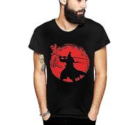 T Shirt Game SEKIRO T Shirt Shadows Die Twice Girocollo Lupo con Un Braccio sol Rosso Sole Grafica Tee Maschio Immagine Personalizzata Manica Corta 1870 Nero 3XL