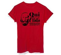 T-Shirt Garibaldi Qui Si Fa L'Italia O Si Muore Frase-Famosi - Uomo-XXL-Rossa