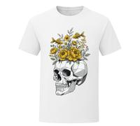 T-shirt Get Lost teschio pesce fiore morte grim maglietta gotica uomo donna...