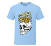 T-shirt Get Lost teschio pesce fiore morte grim maglietta gotica uomo donna...