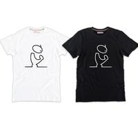 T-shirt gigi d'agostino bla bla bla anni 90 omino techno cotone nera o bianca