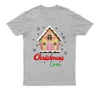 T-shirt Gingerbread House Christmas Crew unisex regalo retrò divertente da...