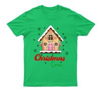 T-shirt Gingerbread House Christmas Crew unisex regalo retrò divertente da...