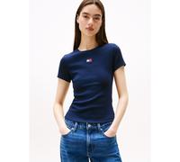 T-shirt girocollo a maniche corte Blu XS Tinta unita