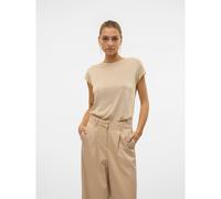 T-shirt girocollo con paillettes, maniche corte Oro M Tinta unita