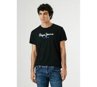 Pepe Jeans London Eggo N T-Shirt da uomo Regular Fit, 100% Cotone, collo crew, manica corta con logo sul petto, Nero