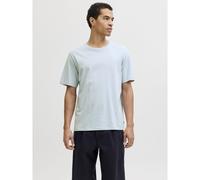 T-shirt girocollo in cotone bio Blu L Tinta unita