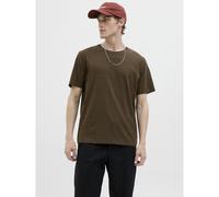 T-shirt girocollo in cotone bio Marrone XXL Tinta unita