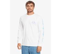 T-shirt girocollo in cotone LS da uomo Quiksilver ~ Logo Omni bianco