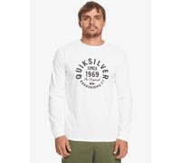 T-shirt girocollo in cotone LS da uomo Quiksilver ~ Scritta cerchiata bianca