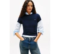 Tommy Jeans Tjw Slim C-Neck Tee Dw0Dw20459, Maglietta a Maniche Corte, Donna, Blu (Dark Night Navy), S