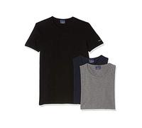 Set 3 T-Shirt Uomo NAVIGARE Cotone Bielastico Bianco / Nero Girogola e V.
