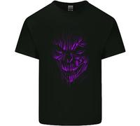 T-Shirt Gothic Per Bambini Con Teschio Di Demone, Diavolo, Satana E Mietitore