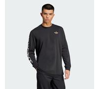 adidas Originals - T-shirt a maniche lunghe della Juventus nera con pallone da calcio oro scuro-Nero XL