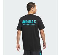 T-shirt grafica adidas Basketball Black / Lucid Cyan M