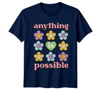 T-shirt grafica Anything Is Possible retrò Flower Power stile vintage
