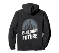 T-Shirt Grafica Building The Future Urban Skyline Felpa con Cappuccio